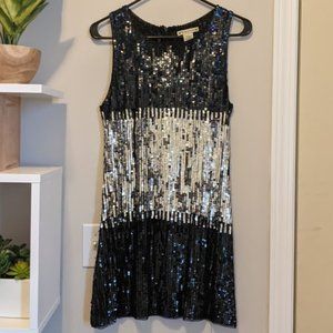 Black and Silver Retro/Vintage Sequin Dress